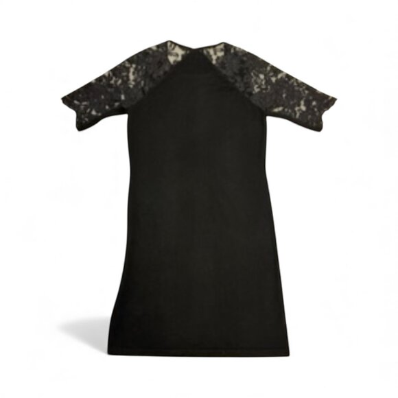 heory Black Dress w Lace Sleeves - Picture 2 of 4
